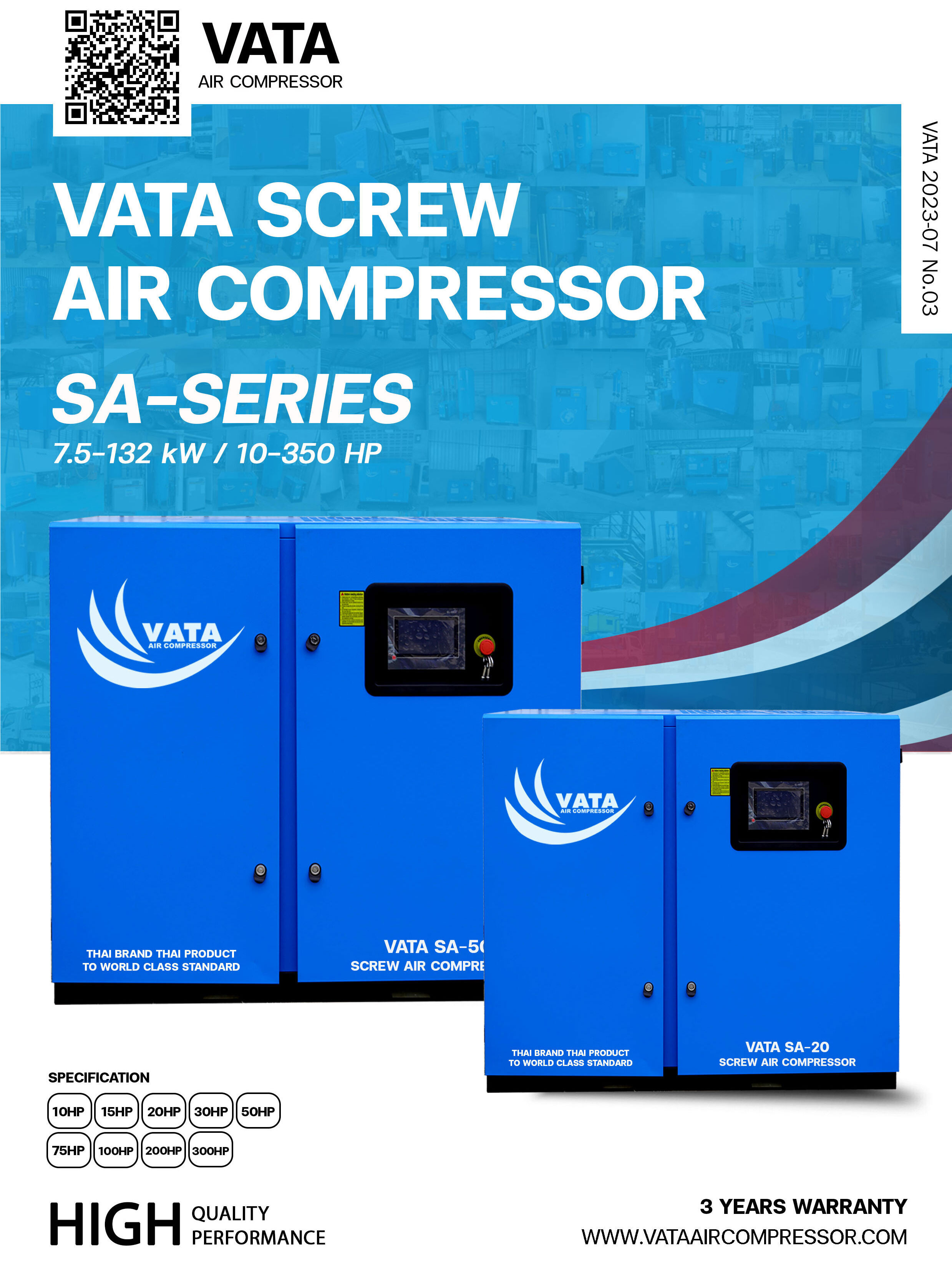ปั๊มลมสกรู VATA AIR COMPRESSOR เครื่องอัดอากาศ ปั๊มลม ประสิทธิภาพสูง ปั๊มลมของเราเหมาะสมกับโรงงานอุตสาหกรรมทุกประเภท คุ้มค่าคุ้มราคา พร้อมติดตั้งฟรี สอบถาม โทร. 064 302 0645